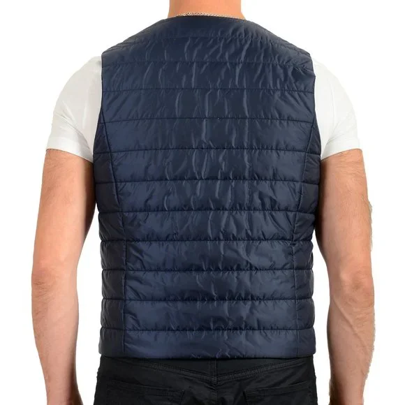 Hugo Boss Men's Hiwan Slim Fit Navy Blue Button Down Insulated Vest